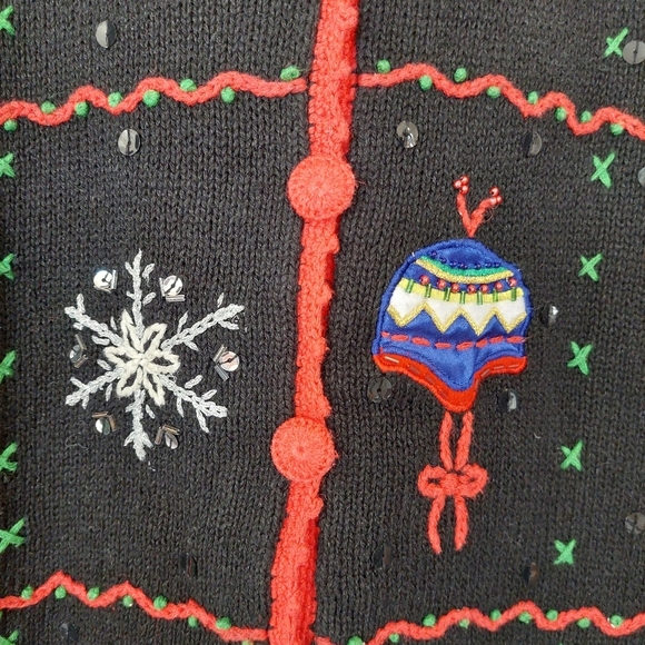 Cherokee Vintage Patchwork Ugly Christmas Sweater Size Meduim - Picture 3 of 8